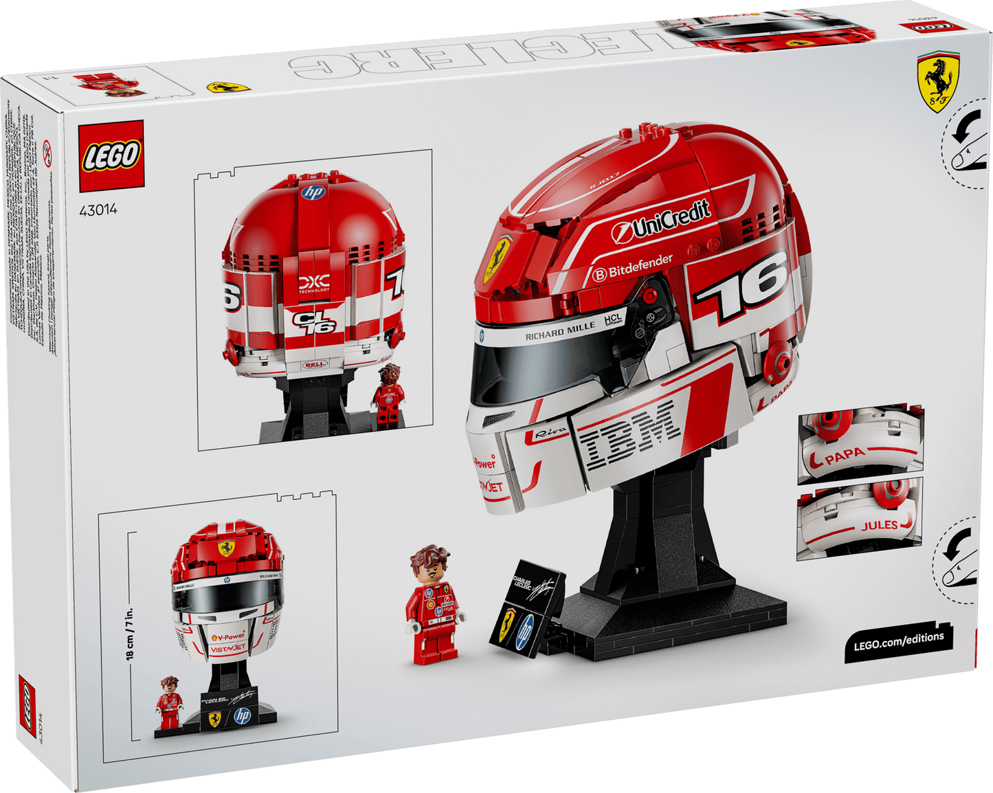 Casco di Charles Leclerc Scuderia Ferrari HP Lego Editions 43014