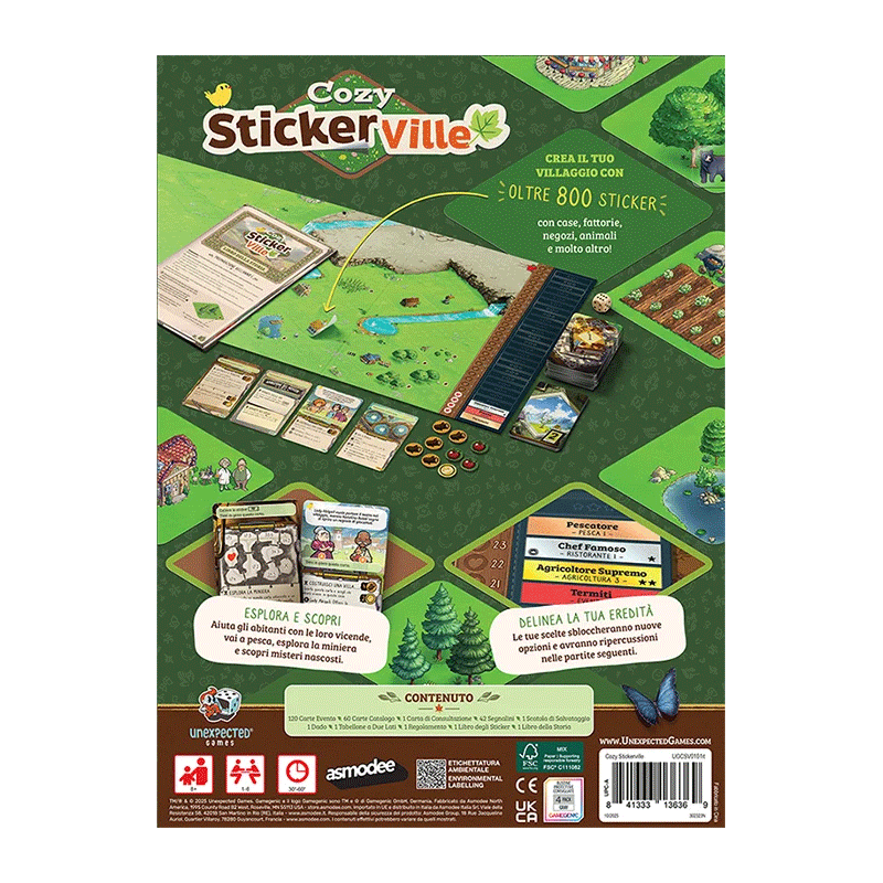 Cozy Stickerville Asmodee family avventura841333136369