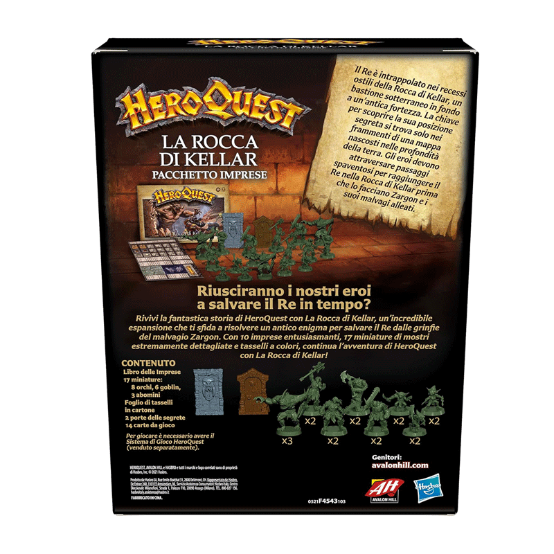 Heroquest - espansione La Rocca di Kellar Hasbro Avventura Family 5010993938469
