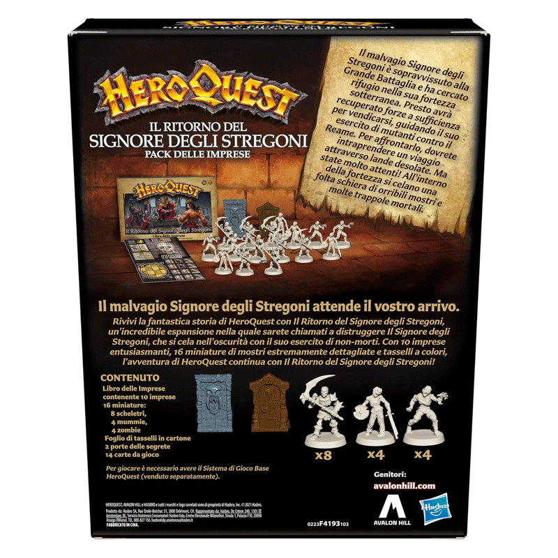 Heroquest espansione Il Ritorno del Signore degli Stregoni Hasbro 5010993938865