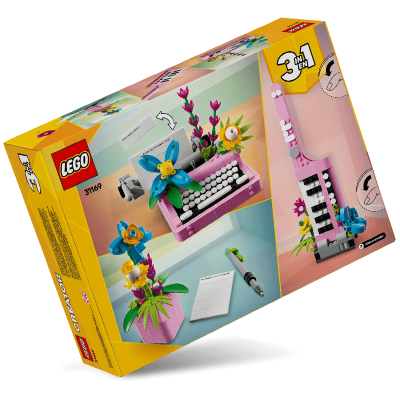 Macchina da scrivere con fiori 3 in 1 LEGO Creator 31169