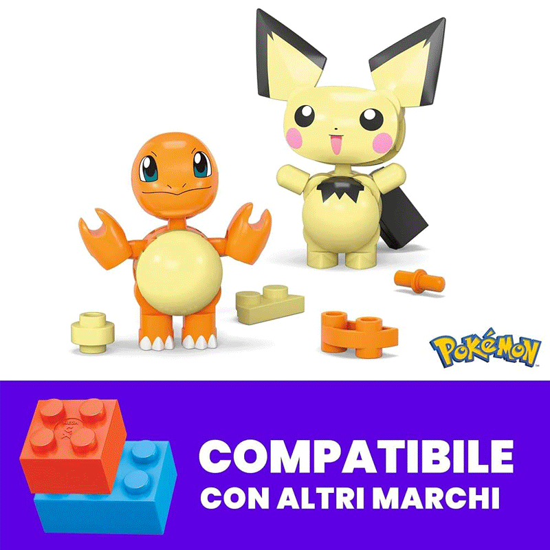 Mega Construx Pokémon Pokeball 2-Pack Charmander e Pichu 194735235759