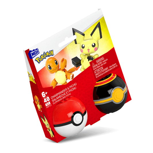 Mega Construx Pokémon Pokeball 2-Pack Charmander e Pichu 194735235759