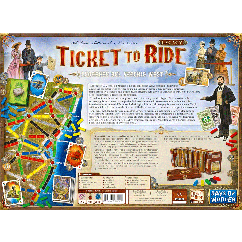 Ticket to Ride Legacy - Leggende del vecchio West Asmodee Gestionali Family 824968206362