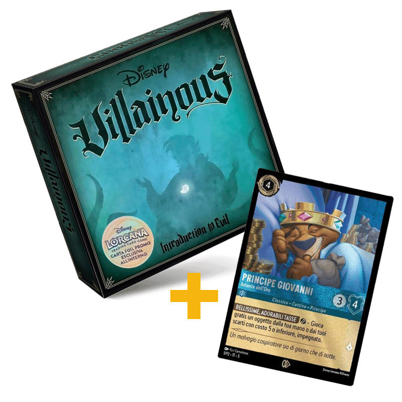 Disney Villainous Introduction to Evil - promo card Lorcana Ravensburg Eroi di Arcadia Disney Villainous Introduction to Evil - promo card Lorcana Ravensburg Eroi di Arcadia