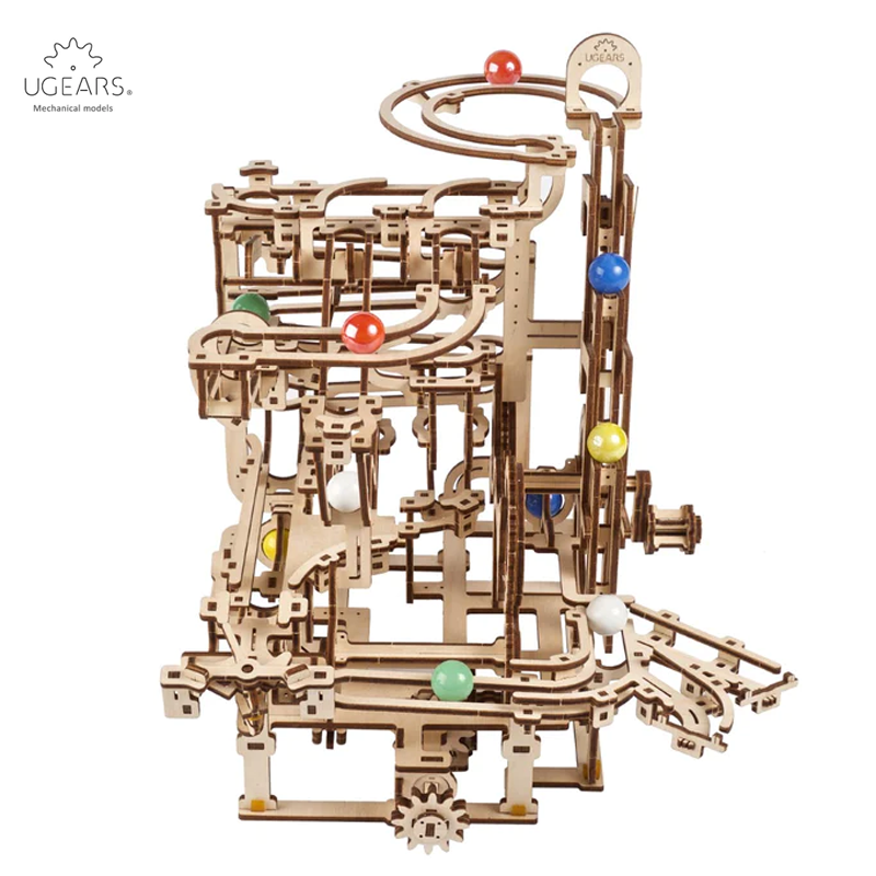 Pista da biglie 3 - Paranco Multilivello - modellini UGEARS 4820184121270