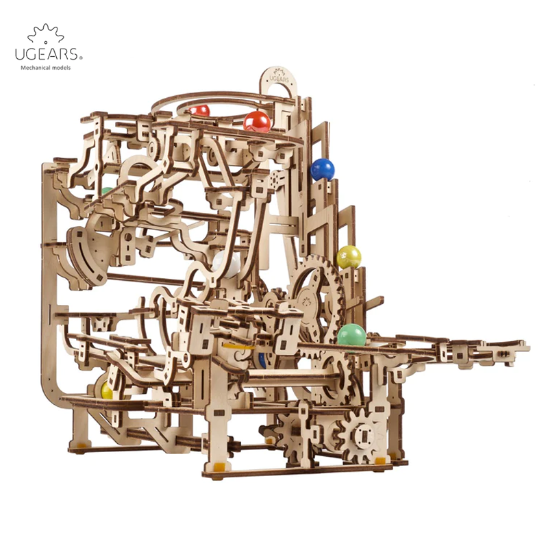 Pista da biglie 3 - Paranco Multilivello - modellini UGEARS 4820184121270