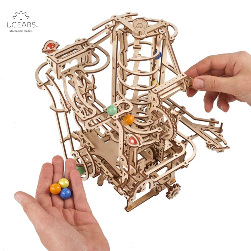 Pista da biglie 4 - Scivolo a Spirale - modellini UGEARS 4820184121492