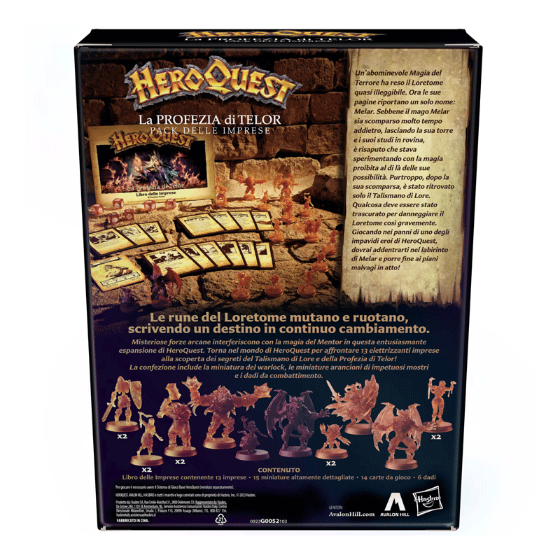 Heroquest - espansione La Profezia di Telor Hasbro Avventura Family 5010996218896