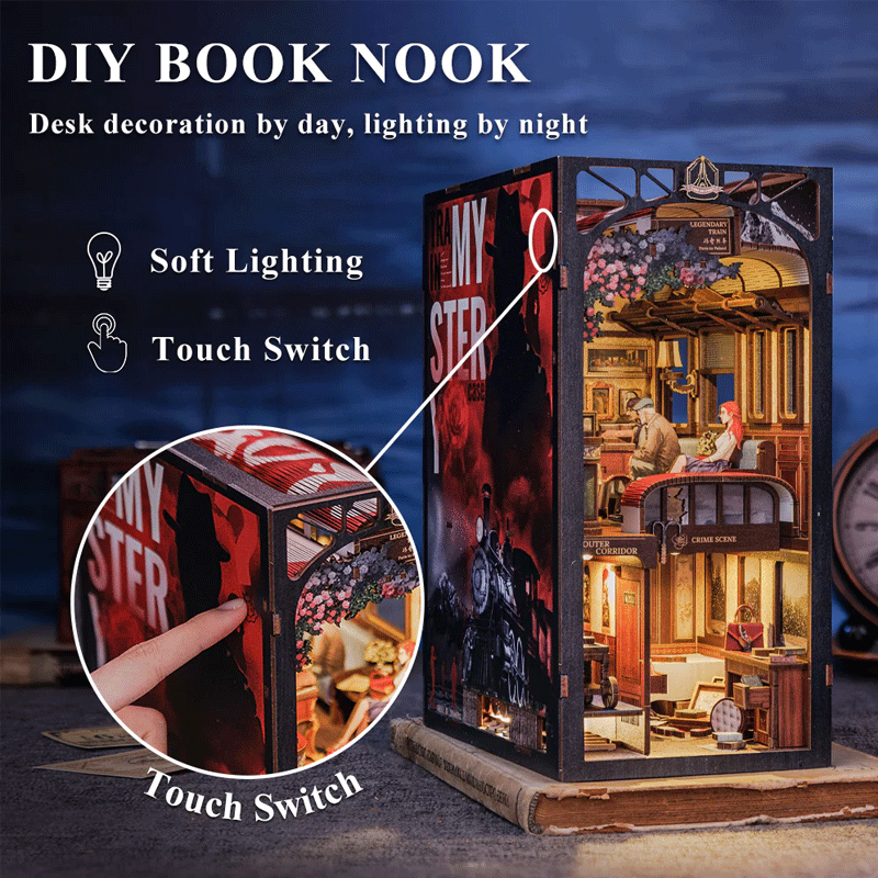 Puzzle 3D Train Mystery Case Book Nook Kit CuteBee