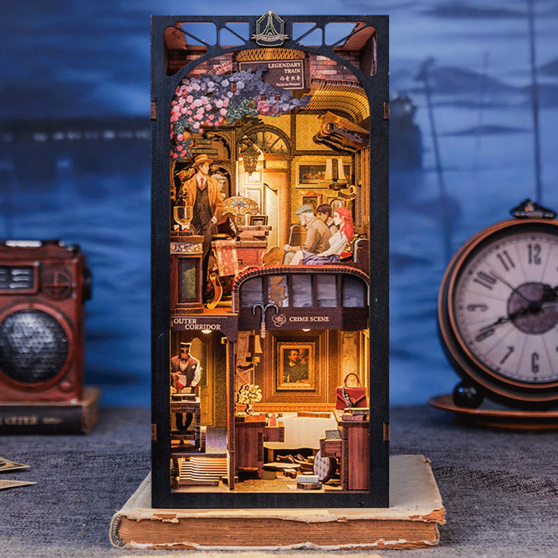 Puzzle 3D Train Mystery Case Book Nook Kit CuteBee