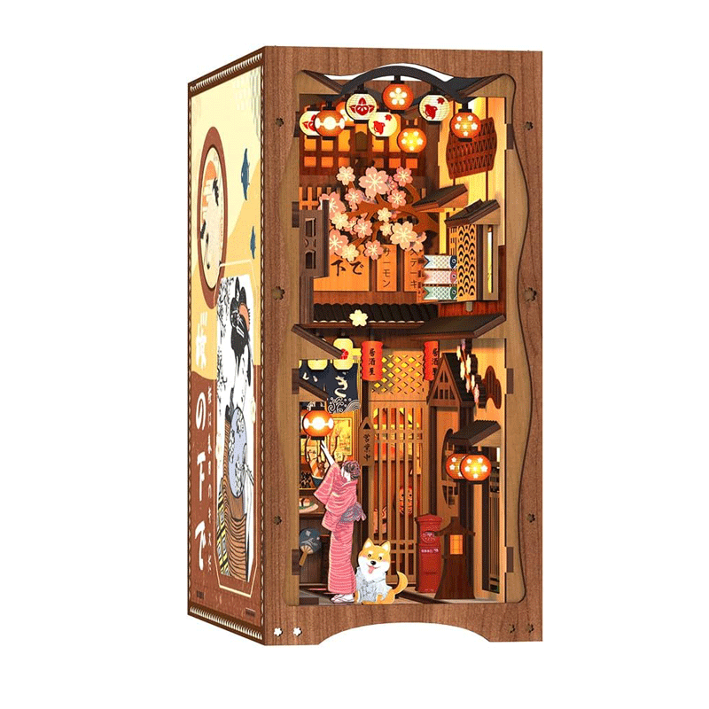 Puzzle 3D Under the Sakura Tree Book Nook Kit CuteBee