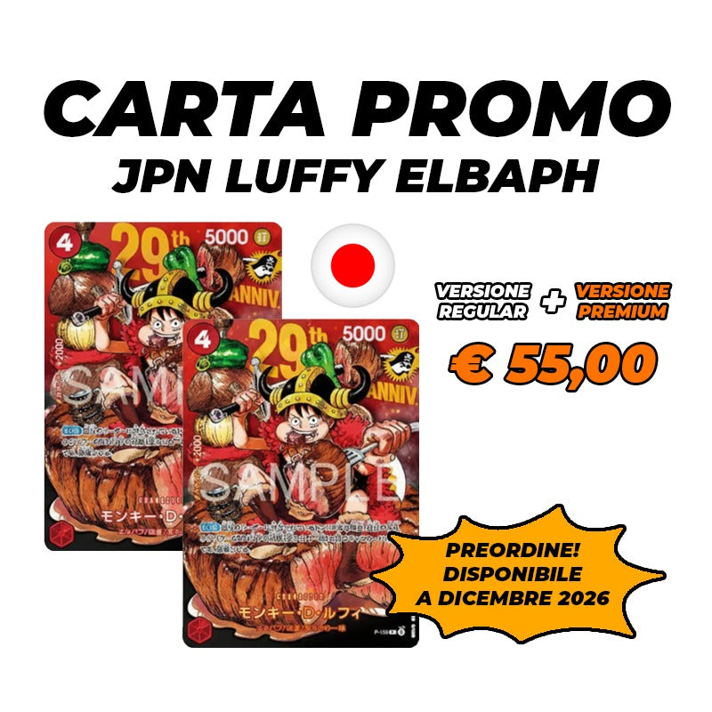 Carta Promo Luffy Elbaph P-159 Standard+Deluxe 29th Anniversary - One Piece Card Game JAP