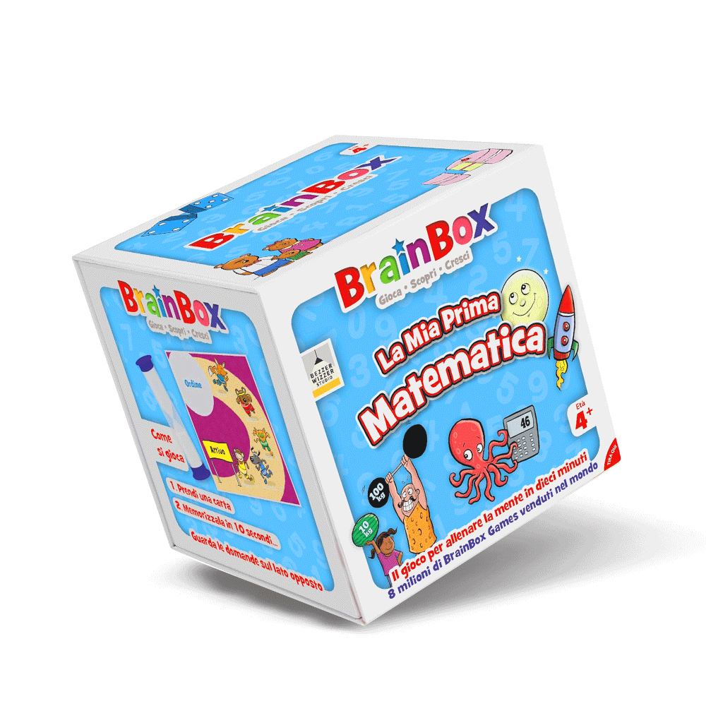 Asmodee BrainBox: La Mia Prima Matematica - Gioco Educativo Per Bambini 4+ Anni, 330 Domande Su Numeri E Forme, 1+ Giocatori, Edizione Italiana
