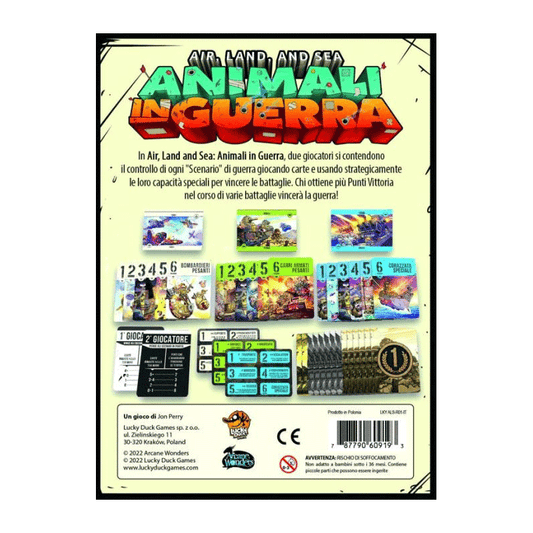 Air, Land, and Sea - Animali in Guerra Lucky Duck Games Carte Per Due 787790609193